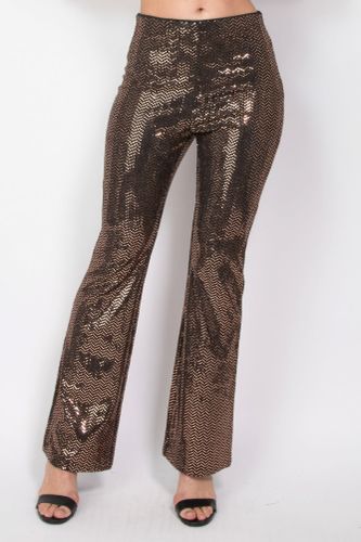 Sequined Fit & Flare Midrise Pants - KandyKouture - Modalova