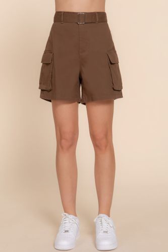 Belted Cargo Shorts - KandyKouture - Modalova