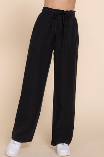 Elastic Waist Tencel Long Pants - KandyKouture - Modalova