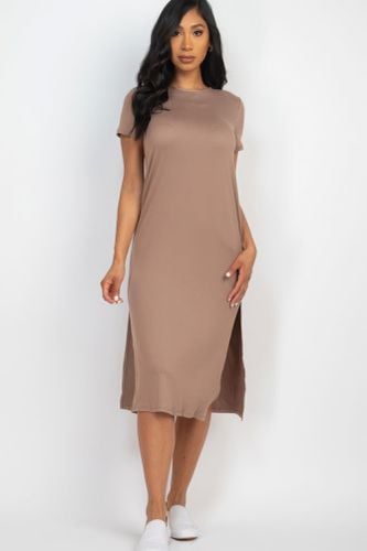 Side slit comfy midi dress - KandyKouture - Modalova