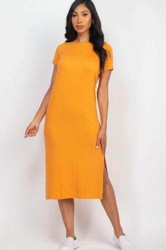 Side slit comfy midi dress - KandyKouture - Modalova