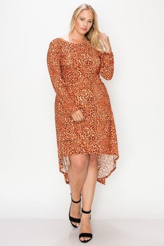 Cheetah Print Dress Featuring A Round Neck - KandyKouture - Modalova