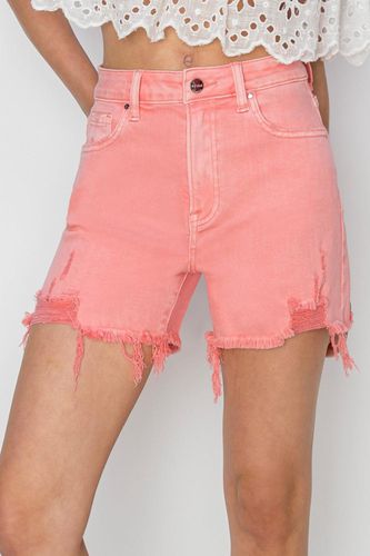 RISEN High Rise Distressed Denim Shorts - Trendsi - Modalova