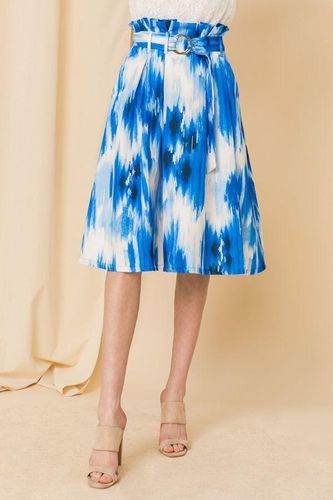 Self-buckle Belt Printed Skirt - KandyKouture - Modalova