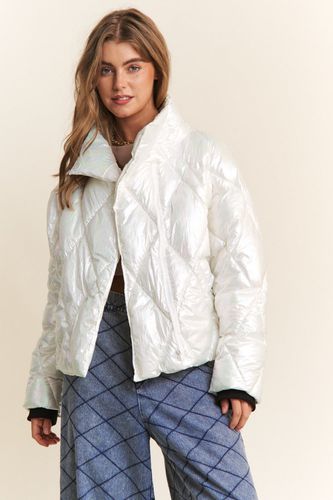 J.NNA Quilted Mock Neck Puffer Jacket - Trendsi - Modalova