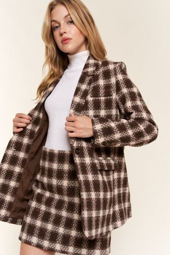 And The Why Full Size Plaid Brushed One Button Blazer - Trendsi - Modalova