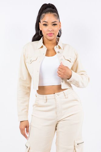 American Bazi Laced Back Cropped Jacket - Trendsi - Modalova