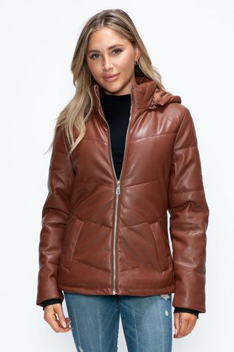 How Dare U Pocketed Zip Up Puffer Jacket with Removable Hood - Trendsi - Modalova