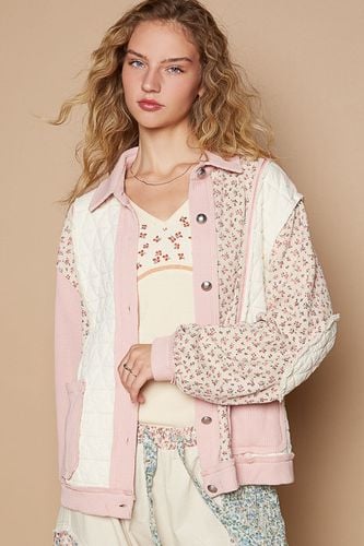 POL Floral Exposed Seam Button Up Quilted Jacket - Trendsi - Modalova