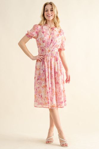 And The Why Full Size Smocked Waist Printed Midi Dress - Trendsi - Modalova