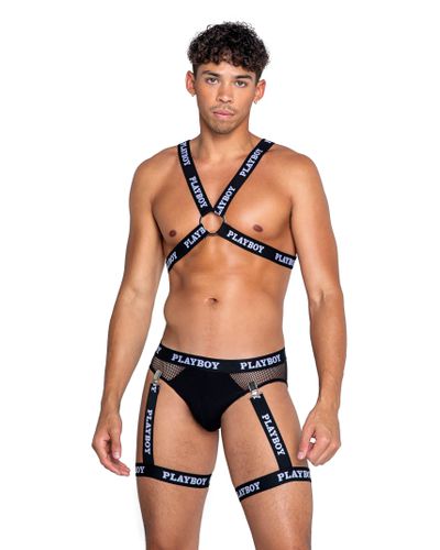 PBLI136 - Playboy Mens Dark Room Suspender Set - Roma Confidential - Modalova