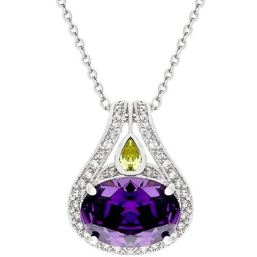 Majestic Amethyst Cubic Zirconia Pendant - AMIClubwear - Modalova