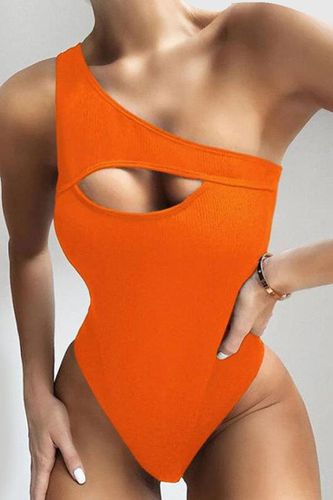 Orange Cut Out Sexy One Piece Swimsuit - AMIClubwear - Modalova