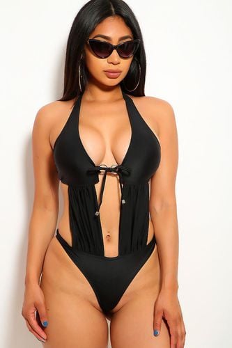 Black O-Ring Accent One Piece Swimsuit - Kandy Kouture - Modalova