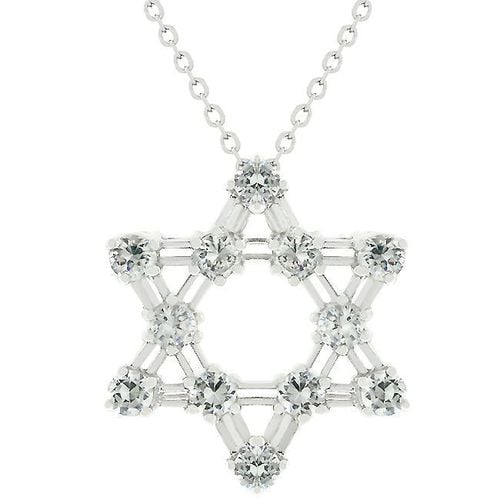 Cubic Zirconia Star Of David Pendant - AMIClubwear - Modalova