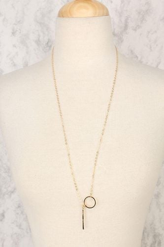 Gold High Polish Hoop Accent Detailing Necklace - Kandy Kouture - Modalova