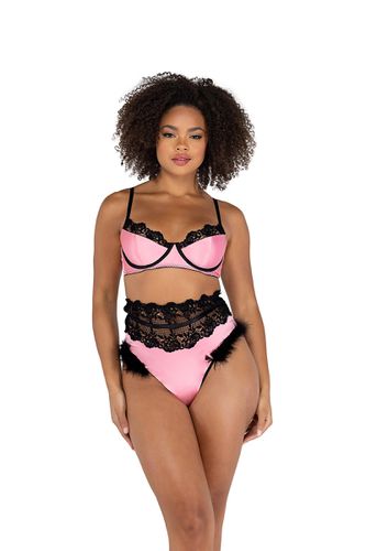 LI481 - 2PC Embroidery & Satin Bralette Set - Roma Confidential - Modalova