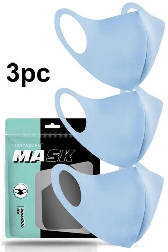 Light Blue Breathable Reusable Washable 3 Piece Face Mask - Kandy Kouture - Modalova