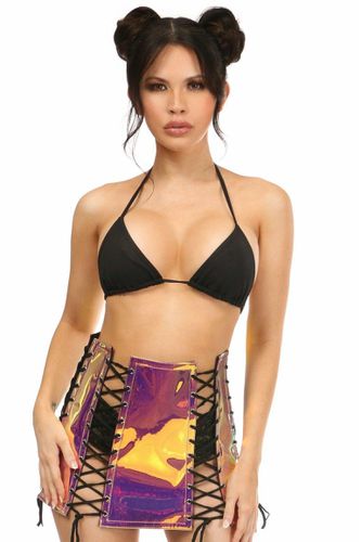 Rainbow Gold Holo Lace-Up Skirt - Daisy Corsets - Modalova