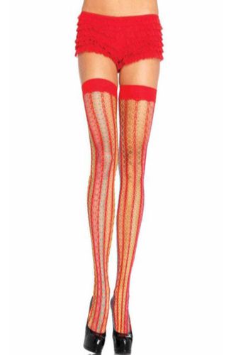 Rainbow Thorn Net Thigh Highs - AMIClubwearStore - Modalova