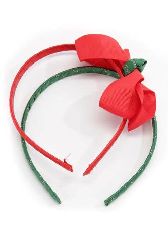 Red Green Candy Print Bow Accent Headband Set - AMIClubwearStore - Modalova