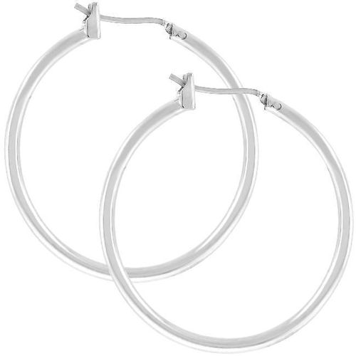 Silvertone Finish Hoop Earrings - AMIClubwear - Modalova