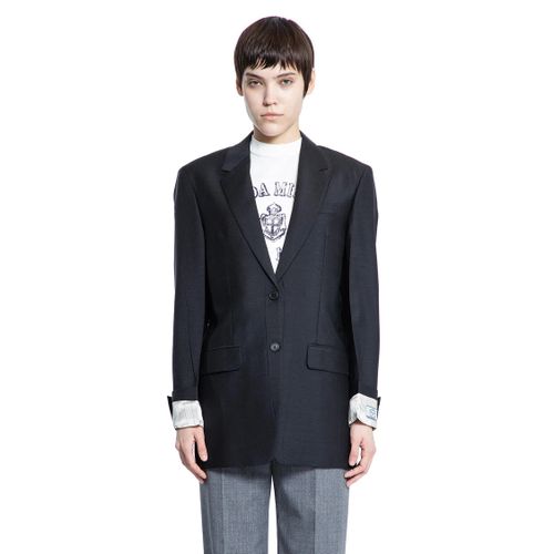 Single-Breasted Kid Mohair Blazer - PRADA - Modalova