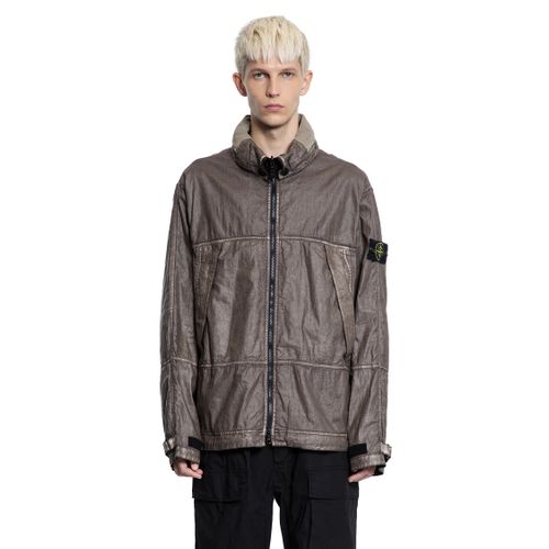 Raw Linen Plated OVD Parka - STONE ISLAND - Modalova