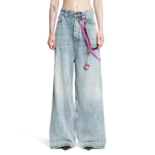 Charms Baggy Pants in Cotton Denim - BALENCIAGA - Modalova