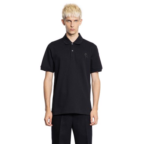 Rose Embroidery Piqué Polo Shirt - MCQUEEN - Modalova