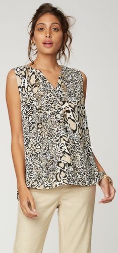 Sleeveless Pintuck Blouse Tierprint | - Nydj - Modalova