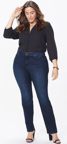 Marilyn Straight Jeans Medium Blue Premium Denim (Plus) | - Nydj - Modalova