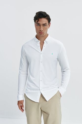 Camisa casual hombre blanca con logo - Sepiia - Modalova