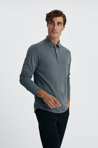 Polo hombre manga larga gris astro - Sepiia - Modalova