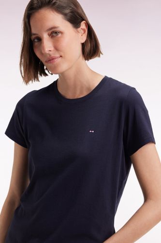 T-shirt À Manches Courtes En Coton Pima Marine Col Rond - Eden Park - Modalova