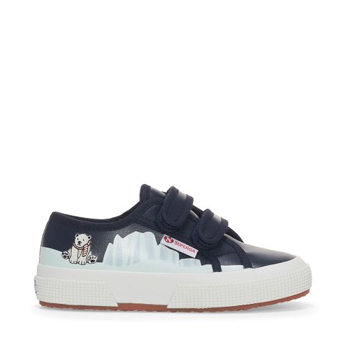 KIDS STRAPS VEGAN MATERIAL POLAR BEAR - Le - Low Cut - Kid unisex - NAVY-POLAR BEAR - Superga - Modalova