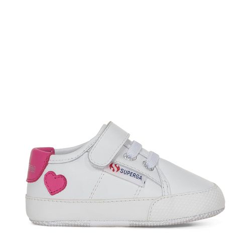 BABY HEART SYNTHETIC MATERIAL - Sneakers - Basso - Bambina - WHITE-NEON PINK - Superga - Modalova