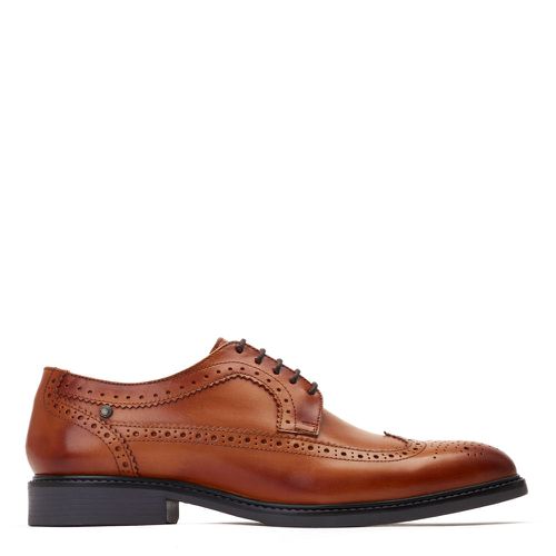 ™ Mens Castello Waxy Leather Brogue Shoes UK 10 - Base London - Modalova