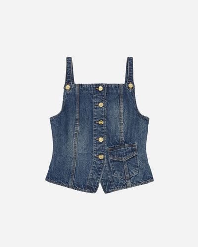 Heavy Washed Denim Top 42 - Mid Vintage - Ganni - Modalova