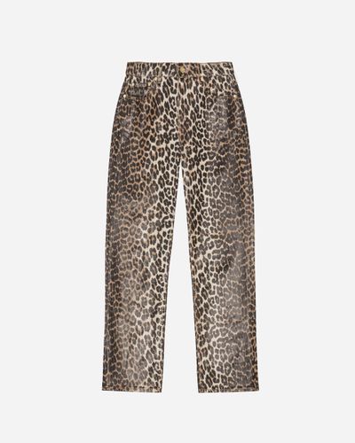 Foil Print Denim Carri Chain 32 - Leopard - Ganni - Modalova