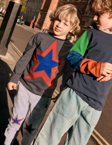 T-shirt à appliqué étoile-Étoile Gris Chiné - Boden - Modalova