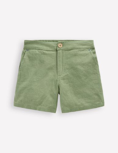 Short en coton et lin-Vert triton - Boden - Modalova