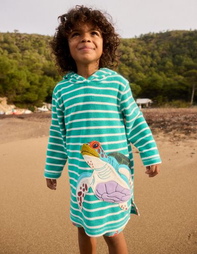 Poncho en éponge à appliqué-Tortue bleu aigue-marine - Boden - Modalova