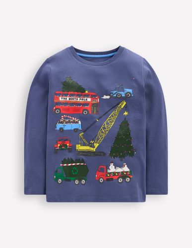 T-shirt imprimé à manches longues-Véhicules de Noël - Boden - Modalova