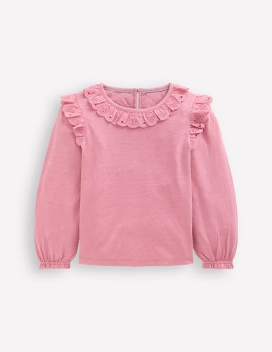Top avec broderie anglaise cœurs-Brume rose - Boden - Modalova