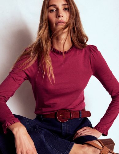 Top volanté ultra-doux-Bordeaux - Boden - Modalova