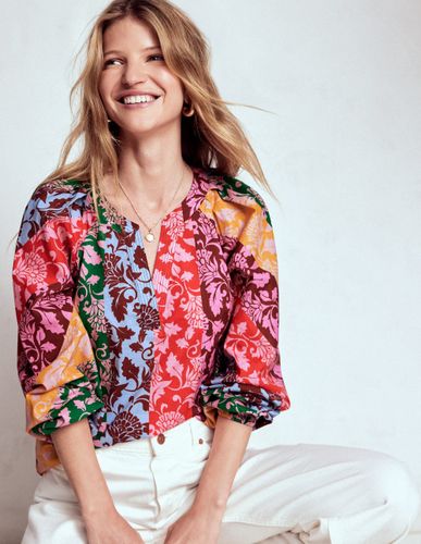 Top à col cranté et manches longues-Multi, motif Ornate Vine - Boden - Modalova