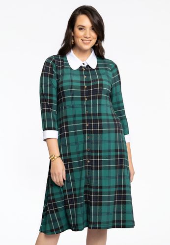 Kleid waistseam cotton collar TARTAN - Yoek - Modalova