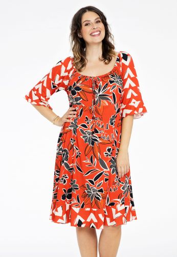 Kleid mit weitem Hals MIX PRINT - Yoek - Modalova