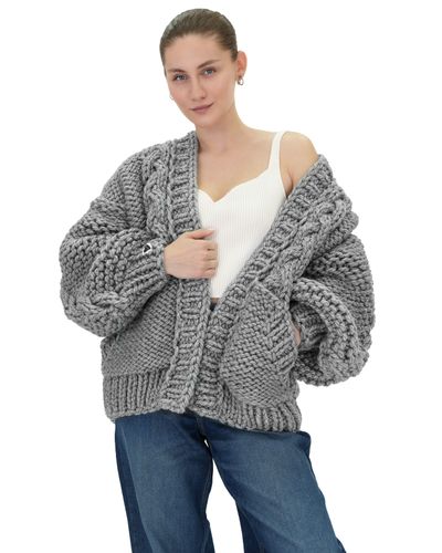 Braided Pocket Cardigan - Mumshandmade - Modalova